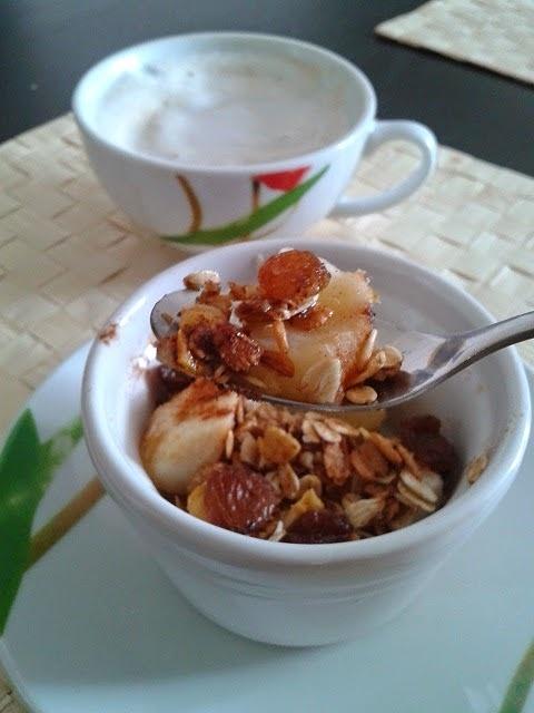 Szybkie crumble z musli z jabłkami piekarnik lub mikrofalówka