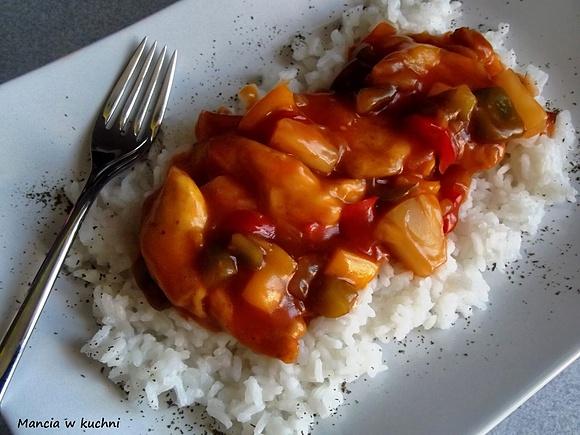 Kurczak curry w sosie słodko-kwaśnym
