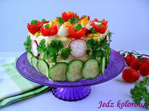Tort kanapkowy z domowym majonezem z oleju rzepakowego