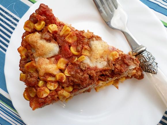 Zapiekane naleśniki kukurydziane z chili con carne