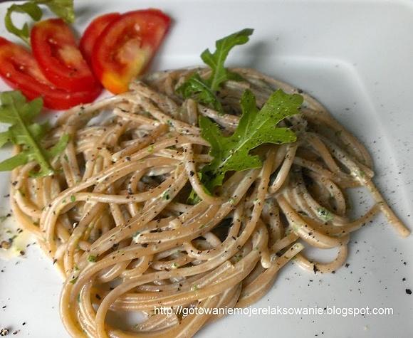 Spaghetti z rukolą