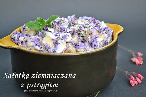 Sałatka ziemniaczana z grillowanym pstrągiem