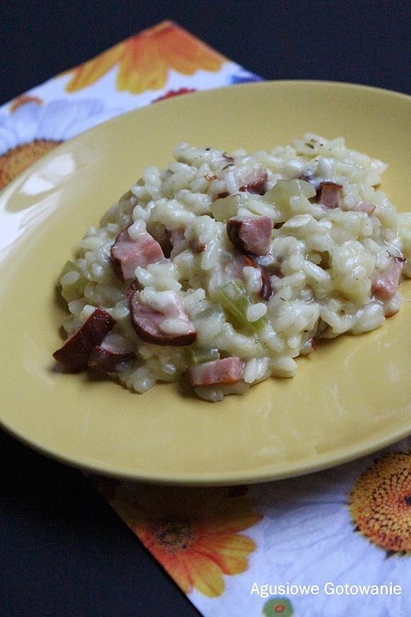 Risotto z kiełbasą i selerem naciowym