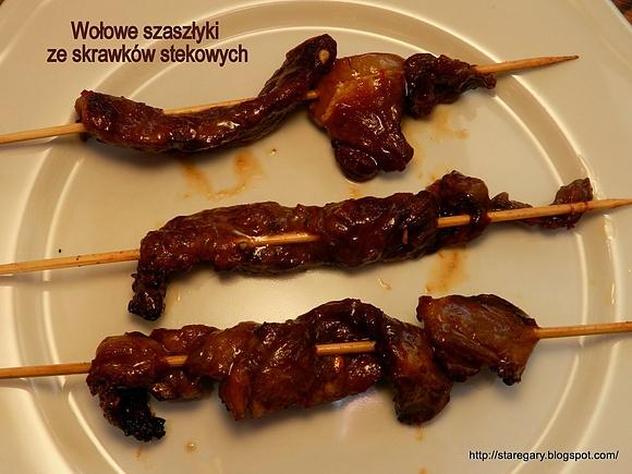 Wołowe szaszłyki ze skrawków stekowych