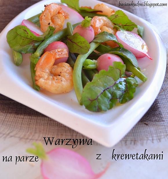 Rzodkiewka na parze z krewetkami