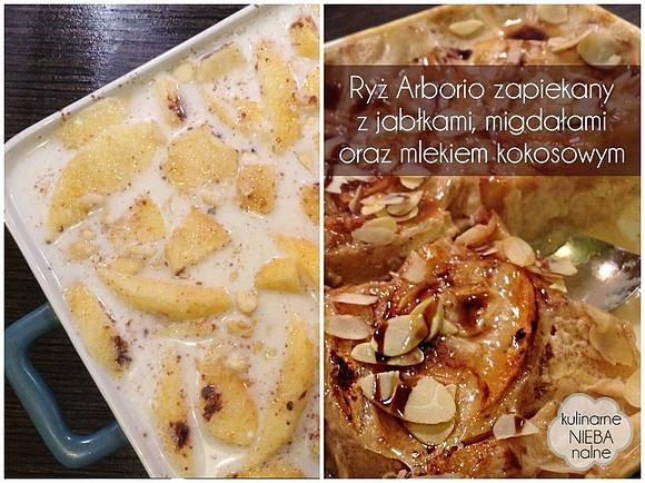 Ryż Arborio zapiekany z jabłkami, migdałami i mlekiem kokosowym