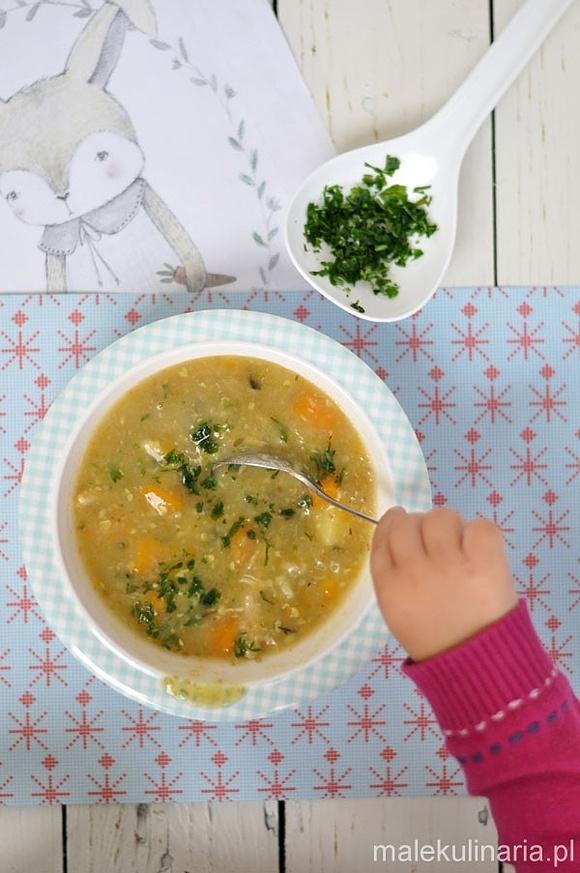 Zupa na króliku z kaszą krakowską