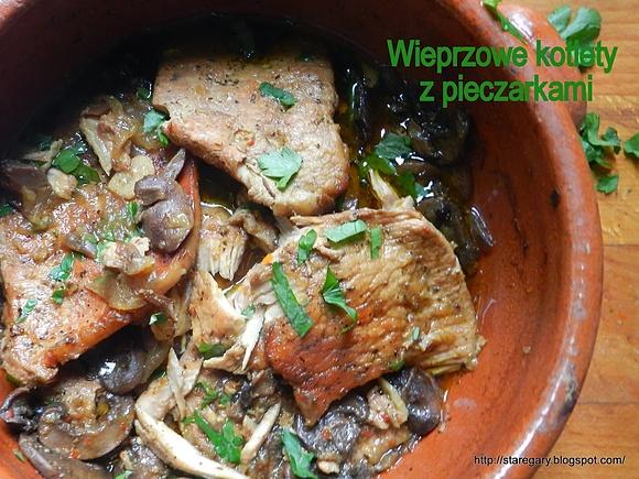 Wieprzowe kotlety z pieczarkami