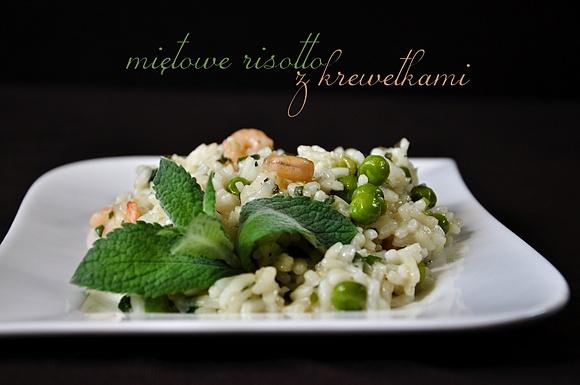 Miętowe risotto z krewetkami