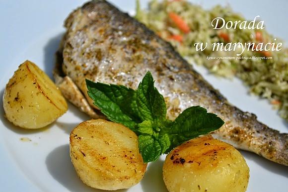 Dorada w marynacie z limonką i imbirem