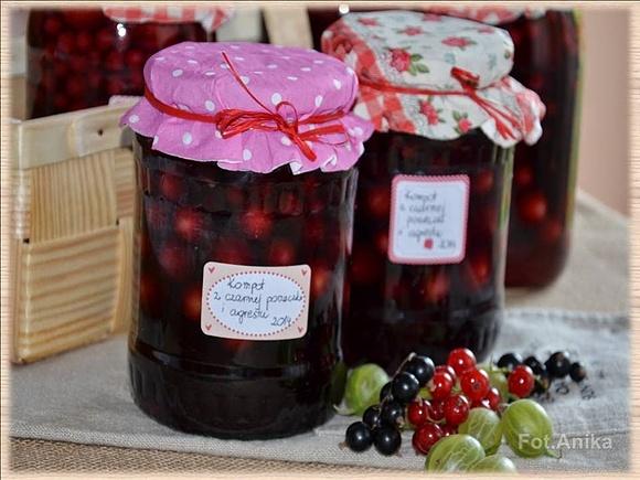 Kompot z czarnej porzeczki i agrestu na zimę