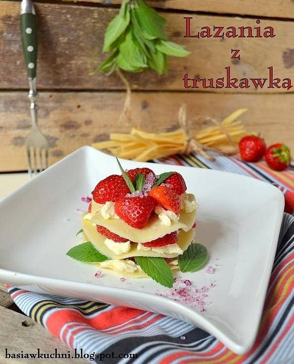 Lazania z truskawkami, miętą i mascarpone