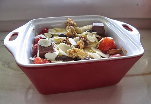 Pieczona owsianka budyniowa z dynią i czekoladą