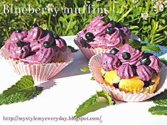 Jagodowe muffiny - Blueberry muffins