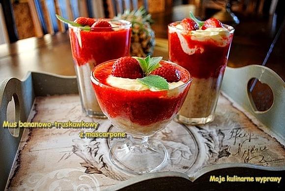 Mus bananowo-truskawkowy z mascarpone