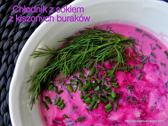 Chłodnik z sokiem z kiszonych buraków