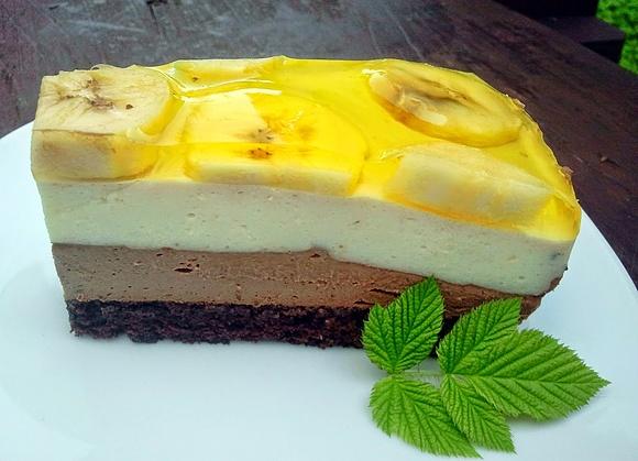 Sernik bananowo-czekoladowy na zimno
