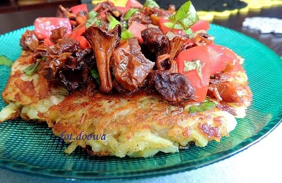 Rösti z kurkami confit