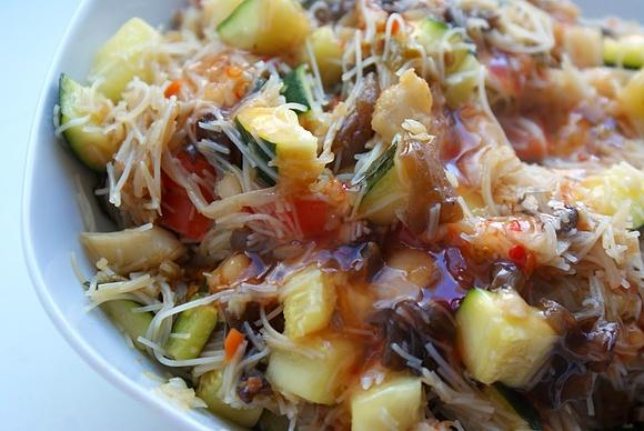 Stir fry z halibutem