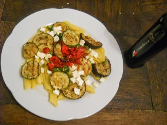 Makaron z warzywami grillowanymi