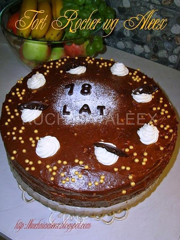 Tort rocher dla młodego na 18. urodziny.