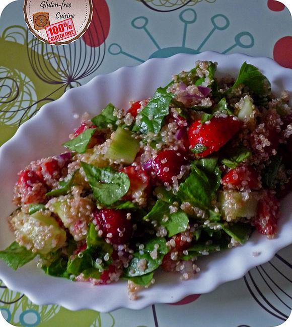 Tabbouleh z truskawkami i szpinakiem - gluten-free