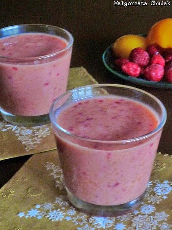 Smoothie malinowo-brzoskwiniowe