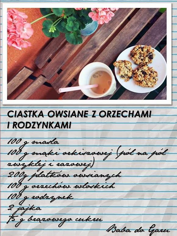 Ciastka owsiane z rodzynkami i orzechami