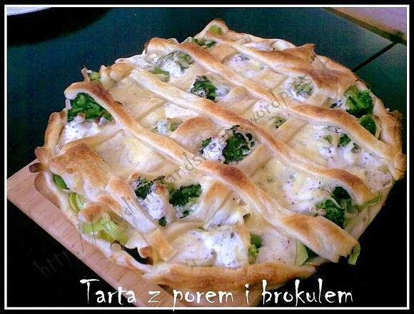 Tarta z porem i brokułem