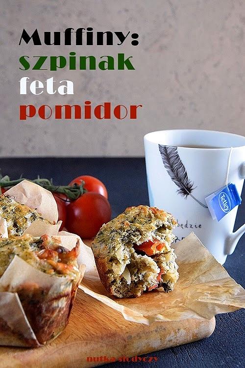 Muffiny ze szpinakiem, fetą i pomidorami