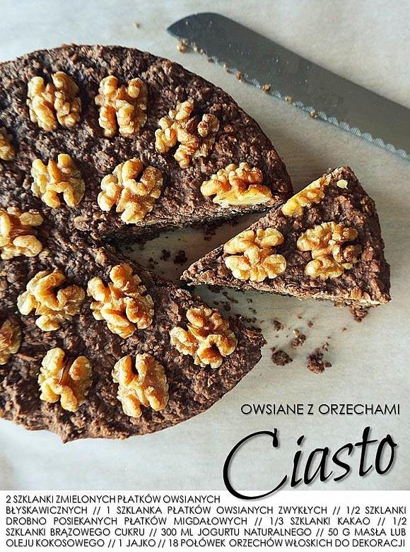 Ciasto owsiane z orzechami
