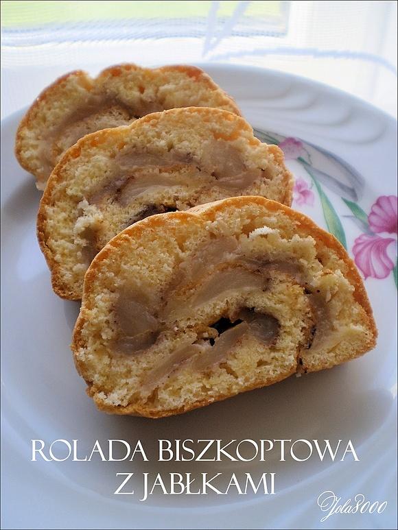 Biszkoptowa roladą z jabłkami - błyskawiczna