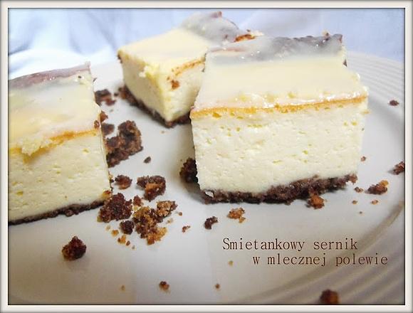 Śmietankowy sernik z mleczną polewą