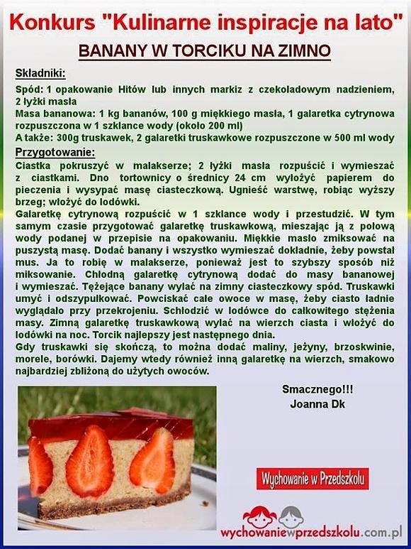 Banany w torciku na zimno
