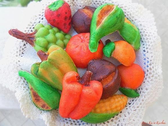 Frutta Martorana - migdałowe ciasteczka na święta, owoce i warzywa