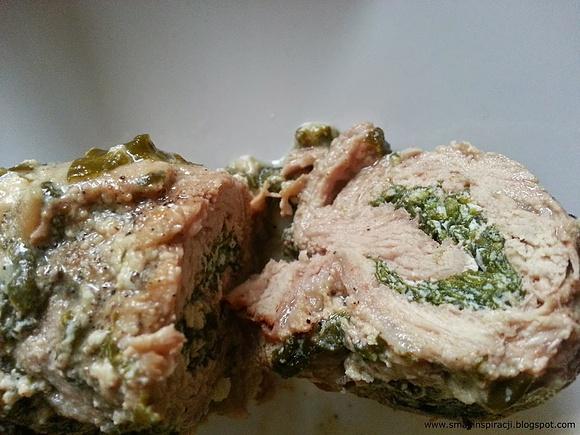 Roladki cielęce nadziewane szpinakiem i ricottą