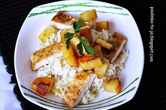 Risotto kokosowe z kurczakiem