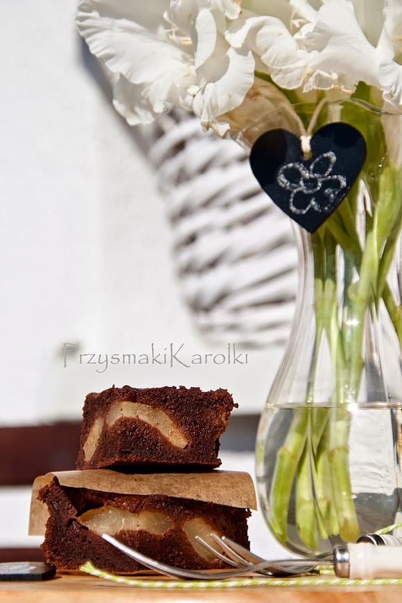 Brownie z gruszkami