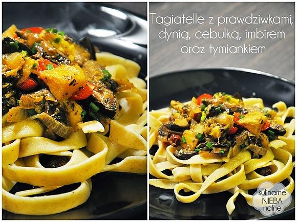 Tagiatelle z borowikami, dynią i imbirem