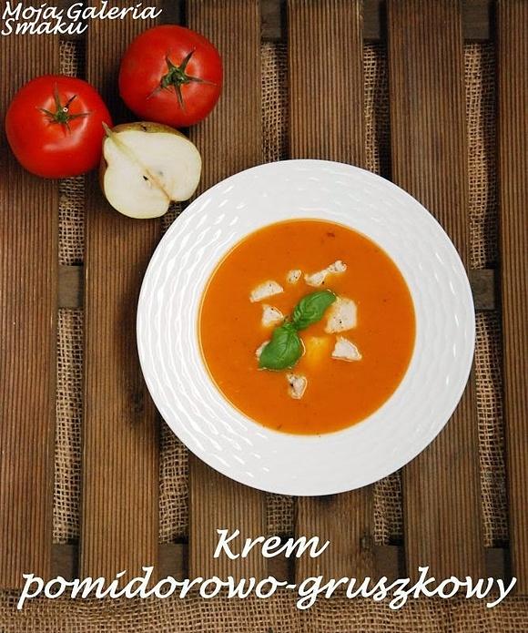 Krem pomidorowo-gruszkowy z piersią kurczaka