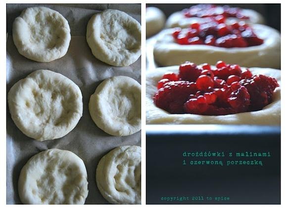 Drożdżówki z malinami i czerwoną porzeczką na jesień