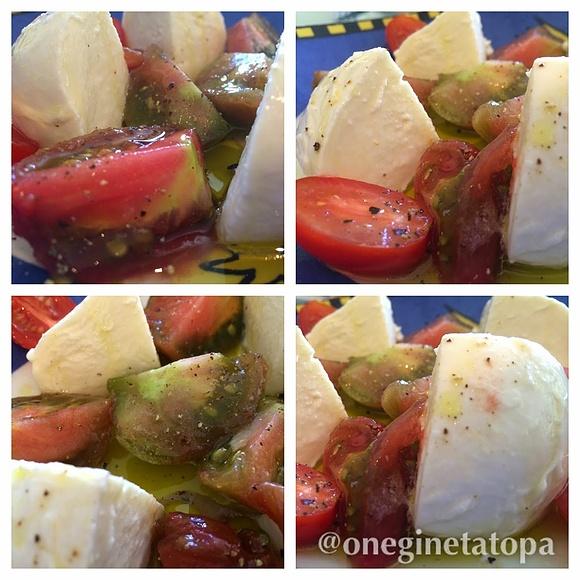 Kolorowe pomidory i mozzarella - inspirowane caprese
