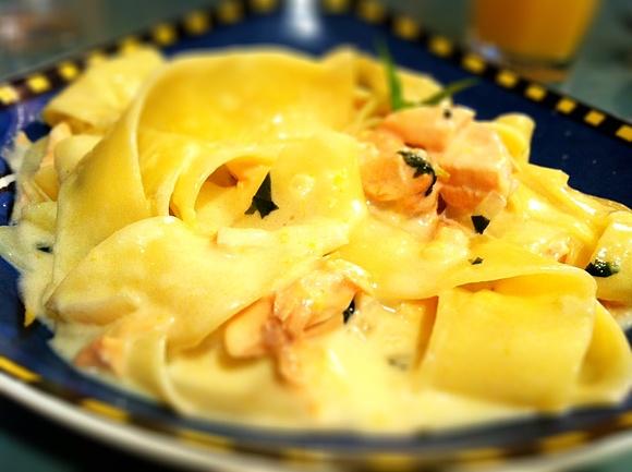 Pappardelle al limone i saumon – makaron dla biegacza