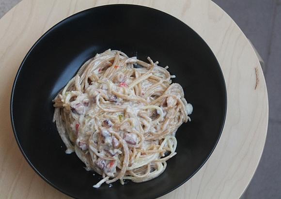 Pełnoziarniste spaghetti carbonara