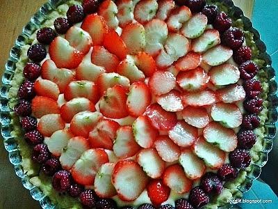 Tarta z truskawkami i malinami