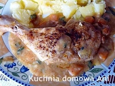 Udka w sosie marchewkowo-porowym