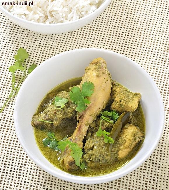 Goańskie zielone curry z kurczakiem