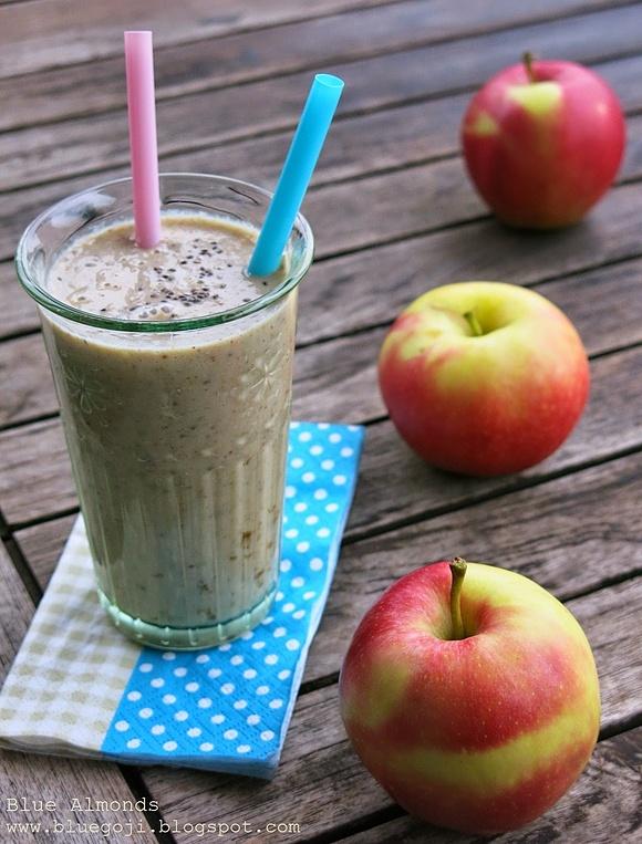 Jabłko i orzechowe smoothie na mleku migdałowym