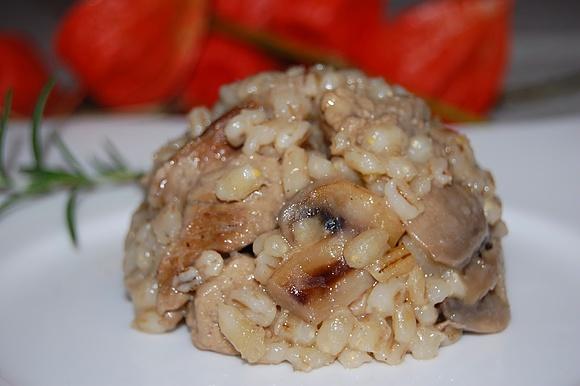 Kasza pęczak z pieczarkami