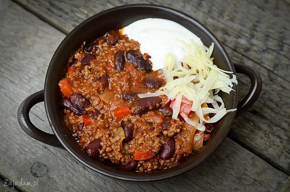 Chili con carne - przepis na amerykańskie danie z wołowiną i fasolą